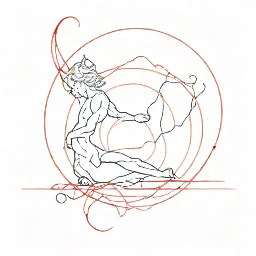 Red Line Work Tattoos For Men