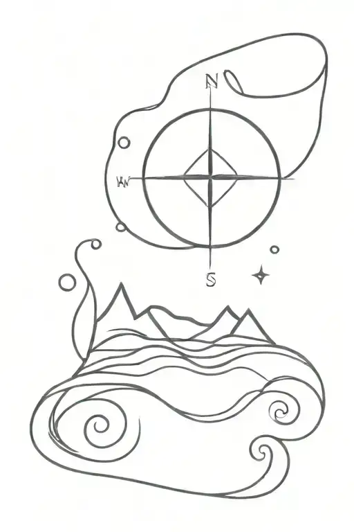 Compass Waves Sunset