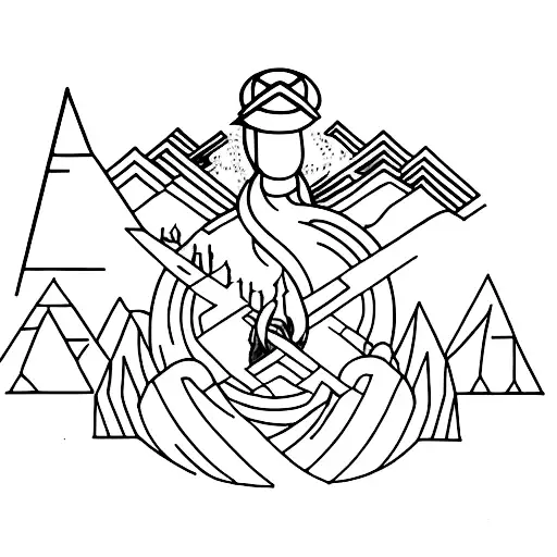 Combine Elements Of Mythology And A Mountain