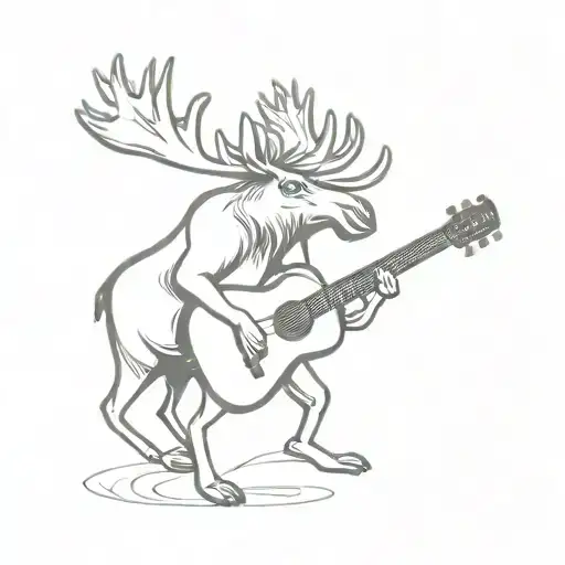 Moose Playing Acustic Guitar