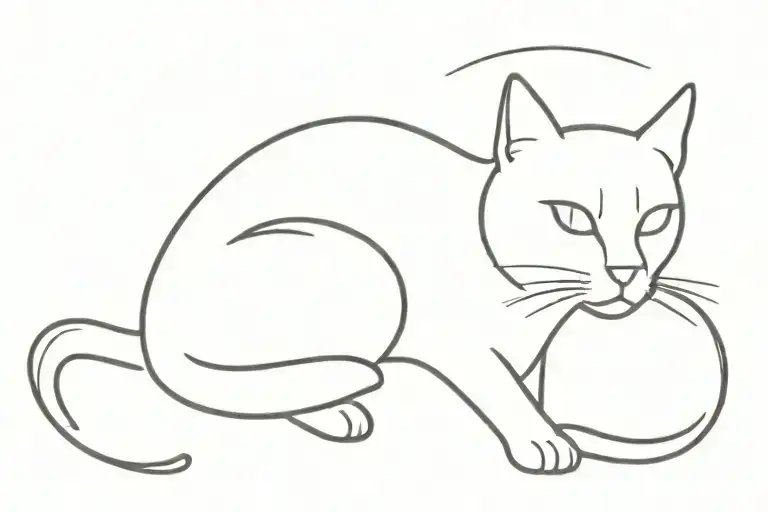 Cat In A Thin Black Line