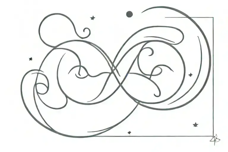 Moon And Infinity Symbol Made