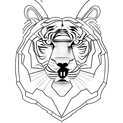 Engineer's Blueprint Of A Bengal Tiger