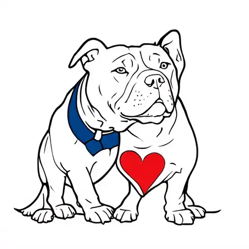 Pit Bull And American Bully Heart Intertwined