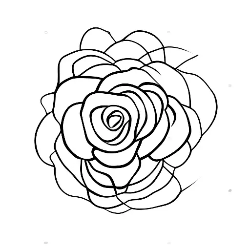 Simple Rose In A Dot Circle