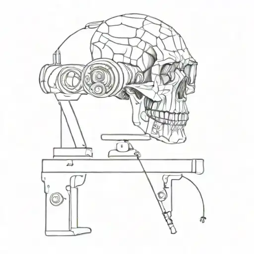 Microscope With Skull