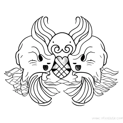 A Minimalist Tattoo Of Brother And Sister