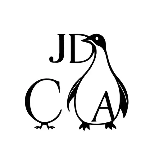 Initials J D And C A In The Shape Of A Penguin
