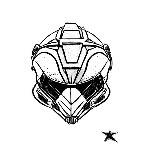 A Star With A Helmet On It