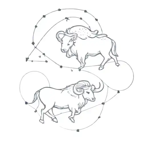Aries And Leo Constellation Map Tattoo Stars Only