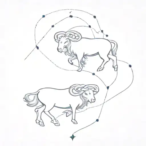Aries And Leo Constellation Intertwined
