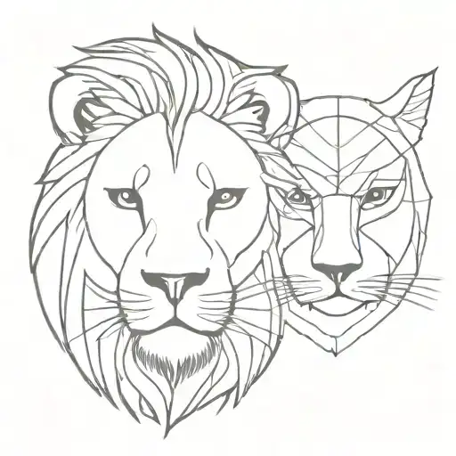 Lion And Owl Split Face Design