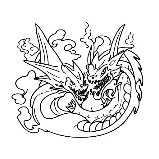 Dragon Attacking A Knight With Fire Breath