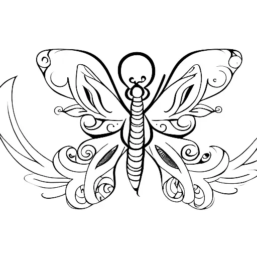 A Minimalist Tattoo Of A Butterfly With Roman Numerals Forming Its Wings