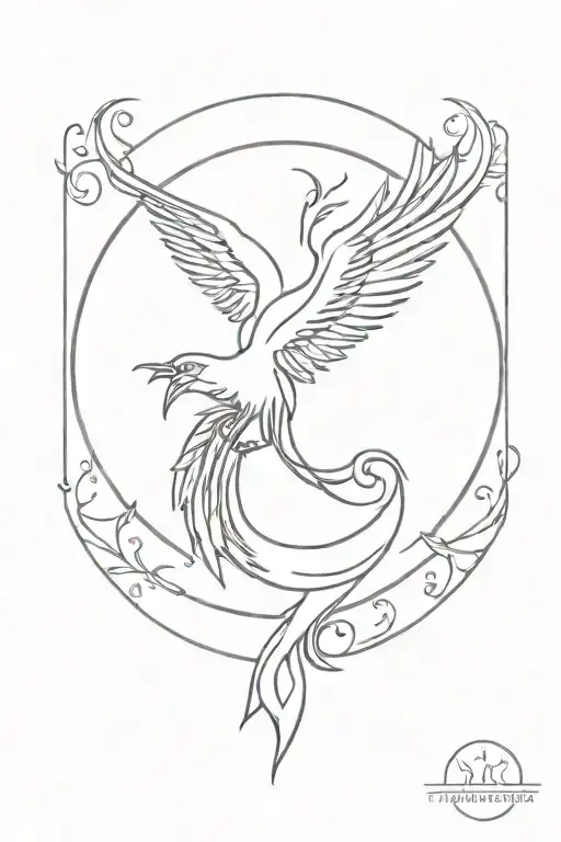 Phoenix Rising With Moon Phases