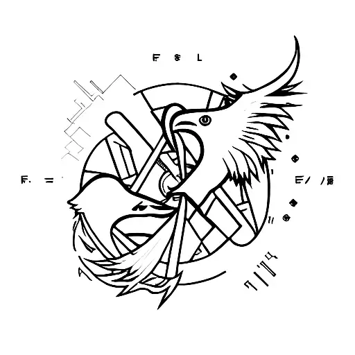 An Abstract Representation Of The Final Fantasy 15 Logo Incorporating Luna And Noctis