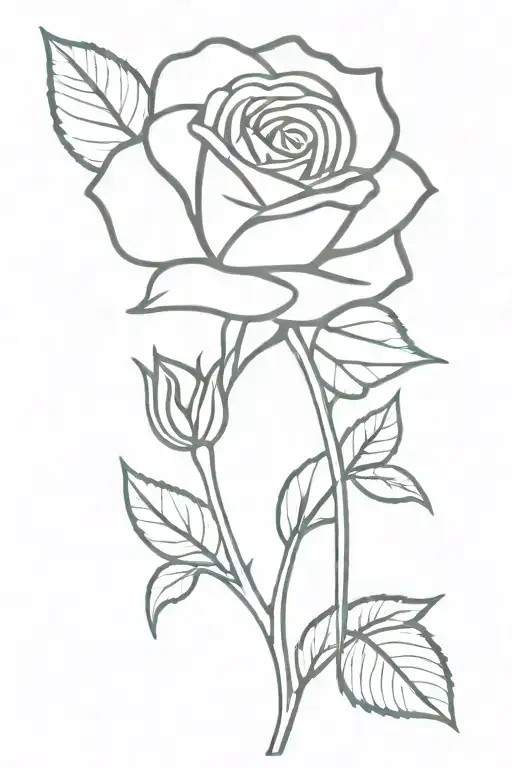 Rose With Stem And Name On Stem