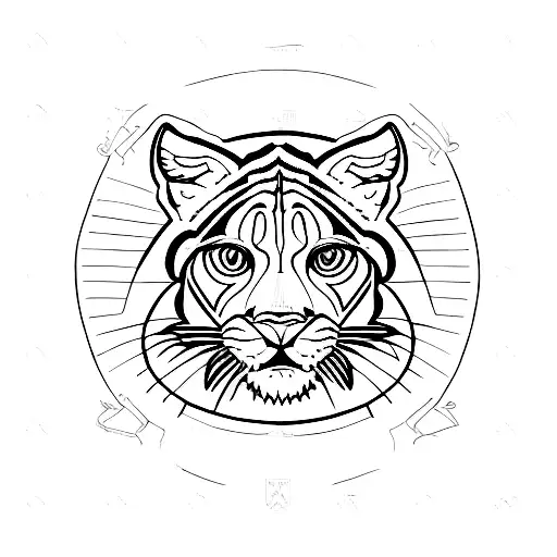 A Realistic Black And Grey Portrait Of A Wild Logo Puma