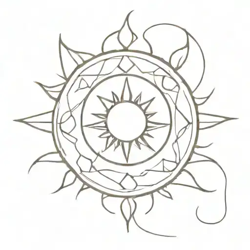 Lyrics Around A Sun Symbol