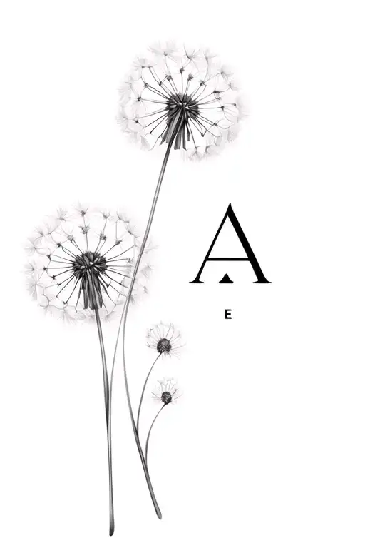 Long -Length Dandelion For Front Arms With Letter A And E