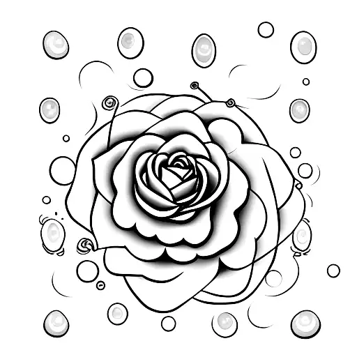 Water Rose Surrounded By Pearls Masculine