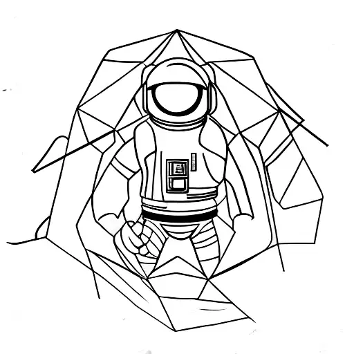 Astronaut Inside Geometric Shapes