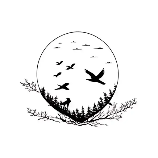 Birds Forest Scene With A Hidden