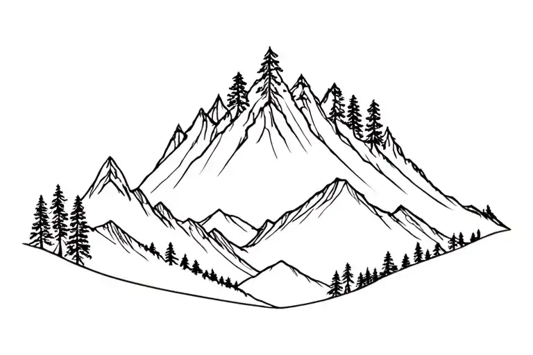 And Mountains Panorama Forest