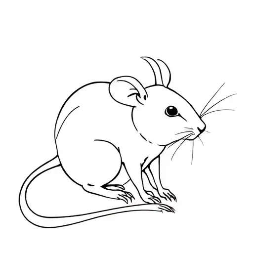 Minimalist And Fine Line Rat