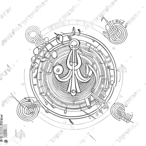 A Strong Libra Symbol Surrounded By Musical Symbols