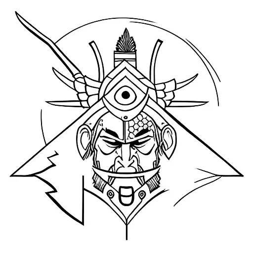 Warrior Standing Tall On A Battlefield