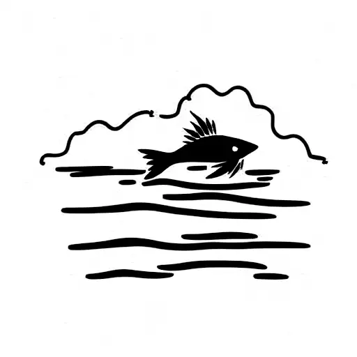 Black Bass Jumping On The Lake