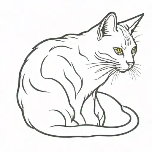 A Silhouette Of A Cat Basking In The Sun