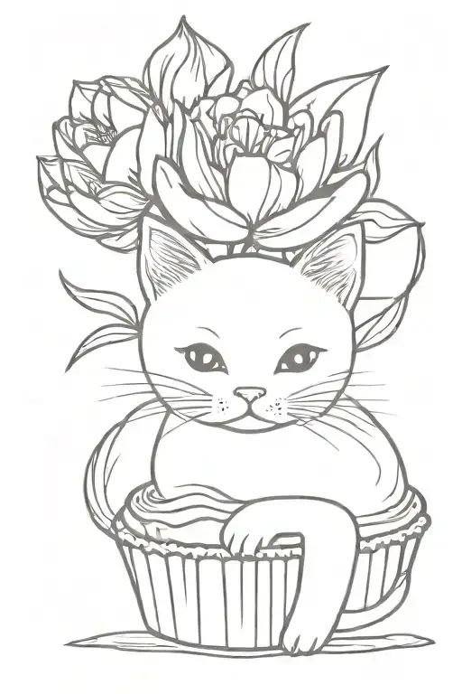 Cupcake Book Cat Tulip Flower