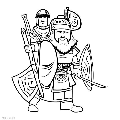 Roman Soldier And Viking