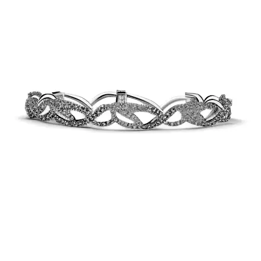 A Bracelet With Blue And White Diamonds