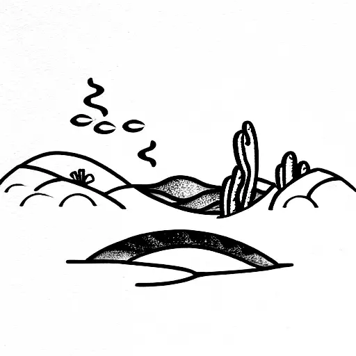 Desert Canyon With Fish