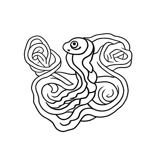 A Minimalist Tattoo Of A Snake