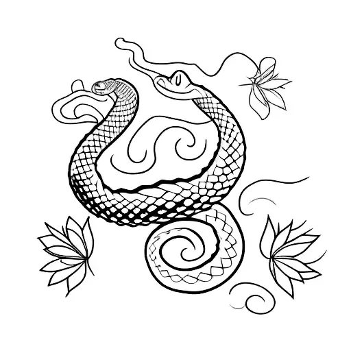 A Minimalist Tattoo Of A Simple Snake