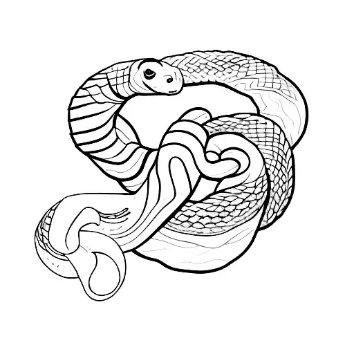 A Minimalist Tattoo Of A Sketchbook Opening To Reveal A Snake Emerging