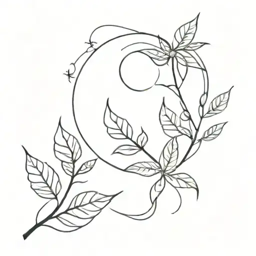 Plants Fine Line Moon