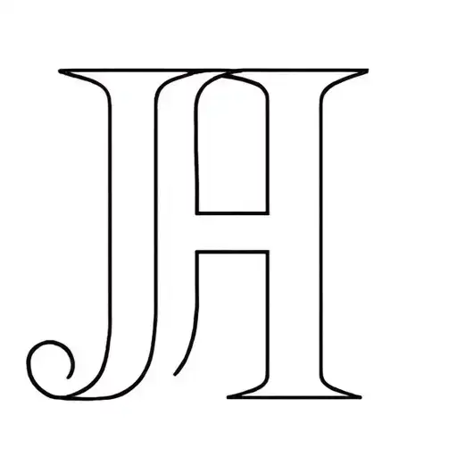 Line Art Of A J And An H Merged Together