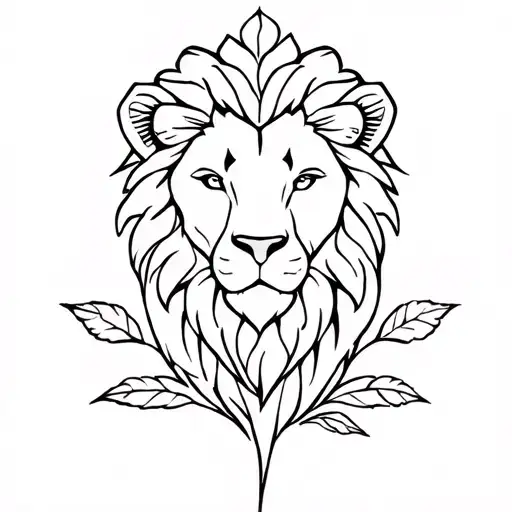 Lion Et Rose Intertwined