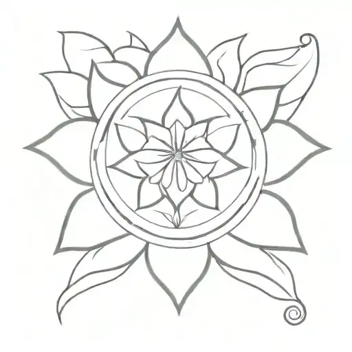 Compass Lotus Flower Blooming
