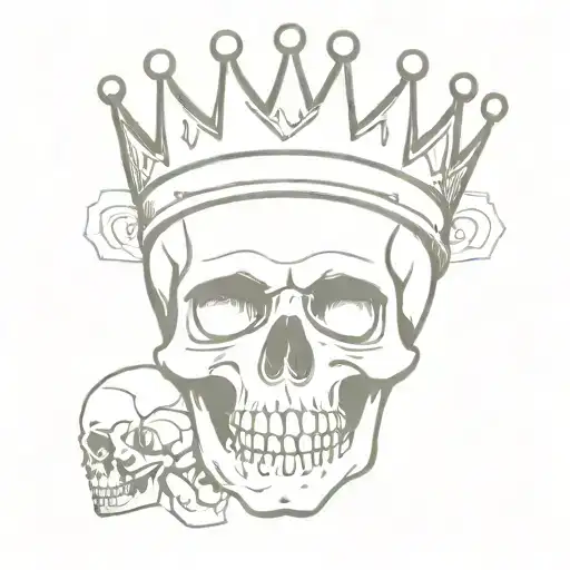 Skull Head Wearing A Crown