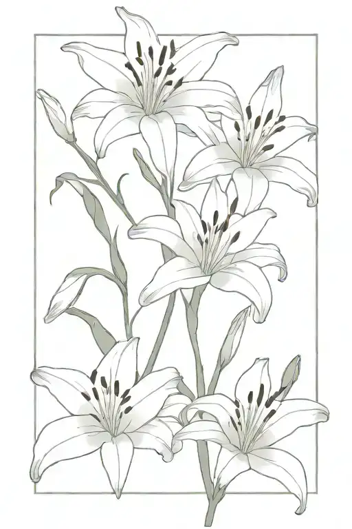 Lilies In A Line