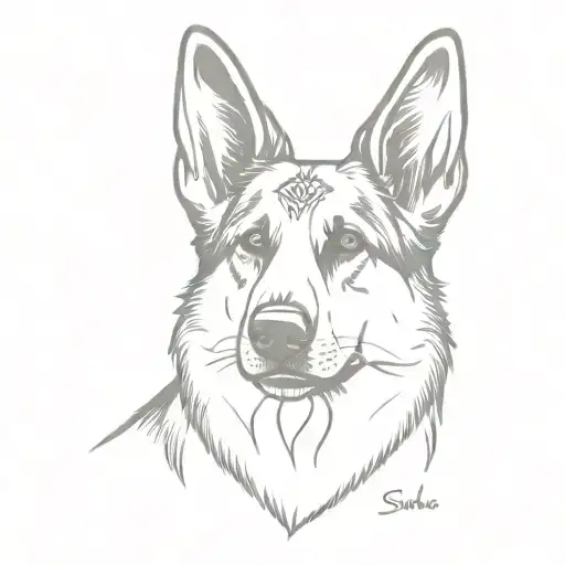 Short-haired German Shepherd That Says Sasha's Name And Has An Angel Earring