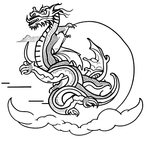 Giant Dragon Swallowing The Moon