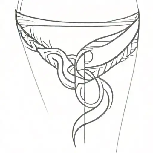 Cool Line Tribal Tattoo On Thigh