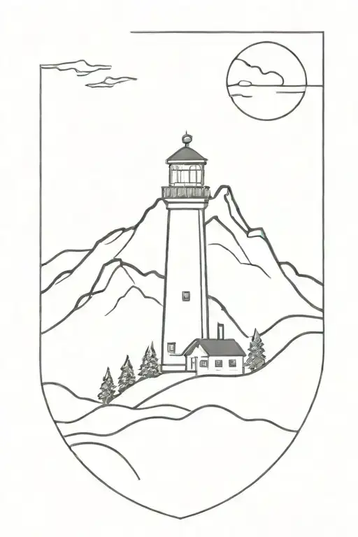 Lighthouse Meets Switzerland Mountain
